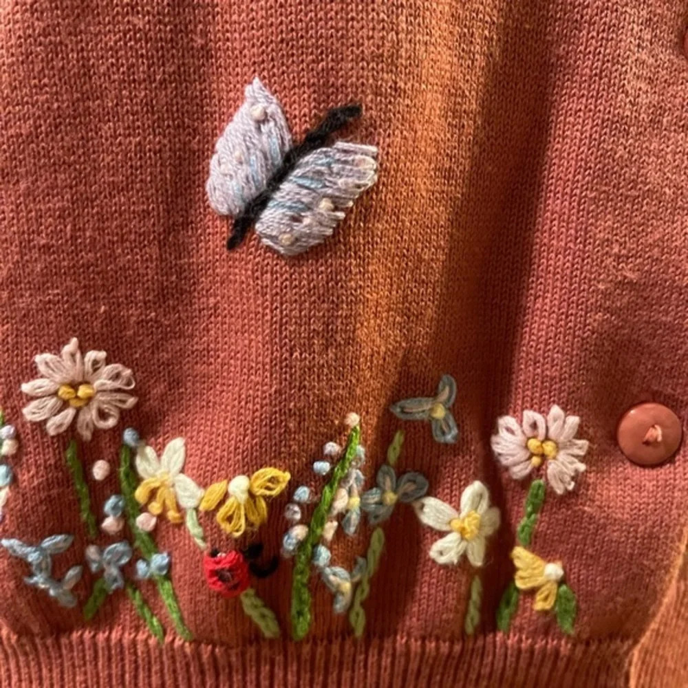 Vintage Casual Corner Autumn 🍂 Embroidered Cardigan - Picture 4 of 8